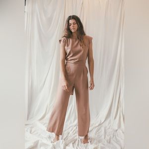 OZMA Matador Jumpsuit in Sand. Small.